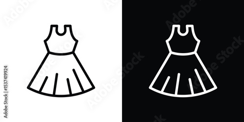 Dress icon set in line.