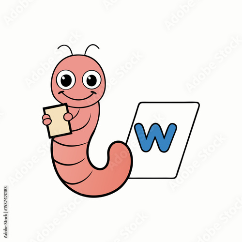 worm-holding-a-flashcard-showing-the-letter--w---