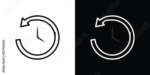 Past time icon set in line.