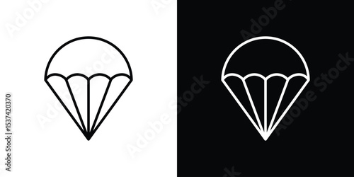 Parachute icon set in line.