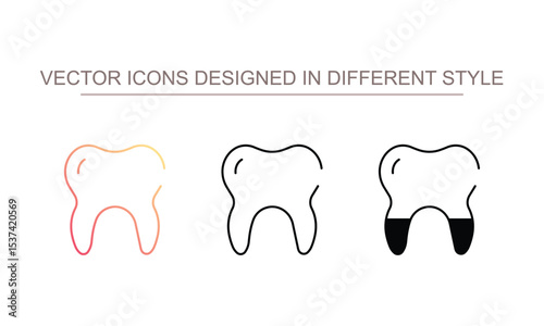 Tooth  icon design with white background stock illustration