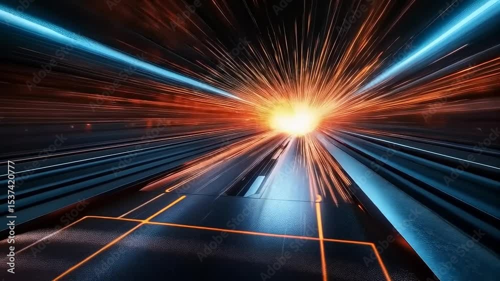 Dynamic Abstract Light Speed Motion Background with Futuristic Design Elements