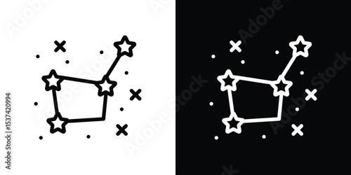 Constellation icon set in line.