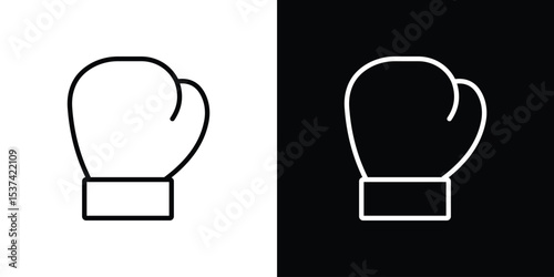 Boxing glove icon set in line.