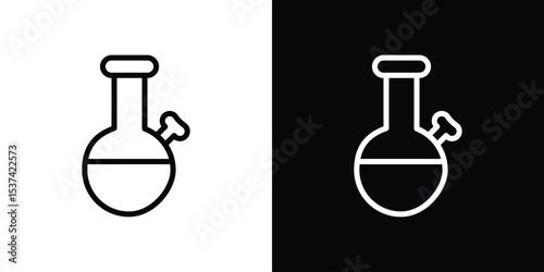Bong icon set in line.