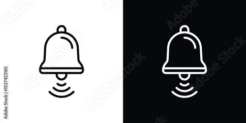 Bell ring icon set in line.