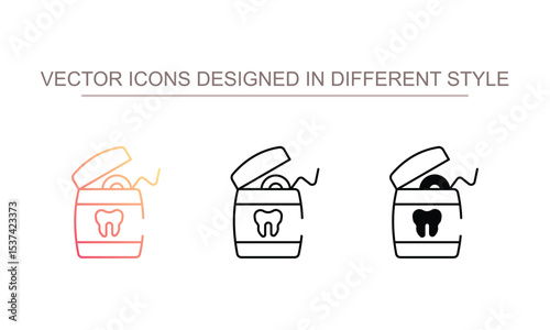 Dental Floss icon design with white background stock illustration