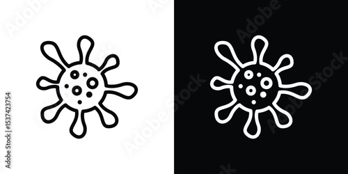 Bacteria icon set in line.