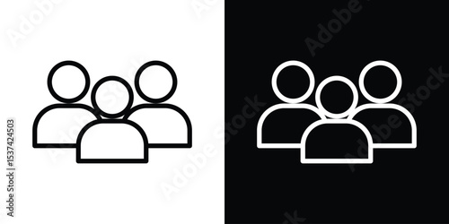 Users icon set in line.