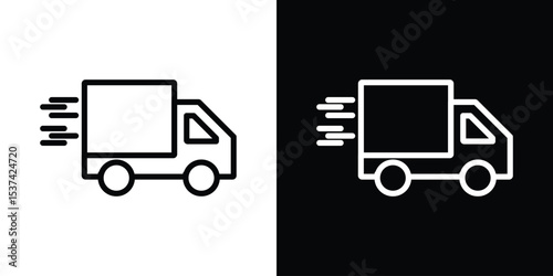 Truck icon set in line.