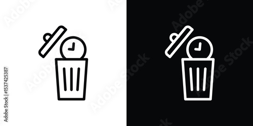 Time waste icon set in line.