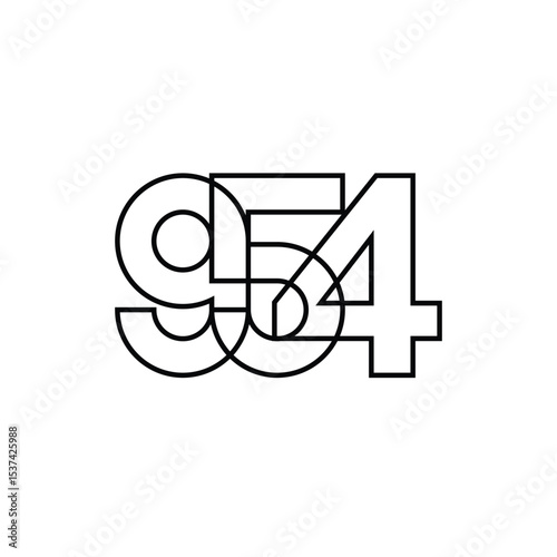 954 abstract logo modern style
