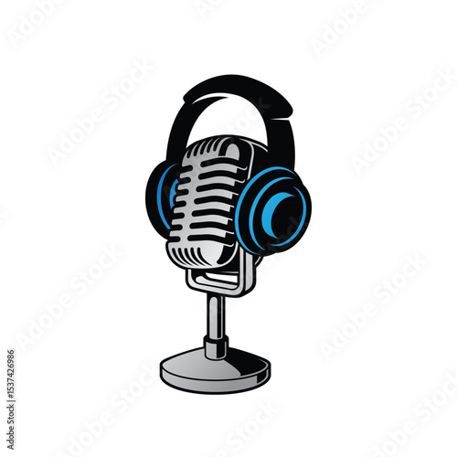 microphone abstract logo modern style