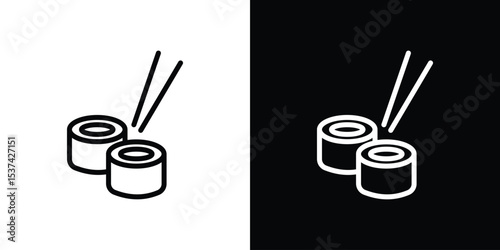 Sushi icon set in line.
