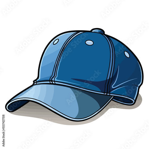 Professional blue shading silhouette cartoon sport cap headwear vector illustration