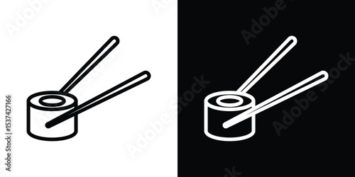 Sushi icon set in line.