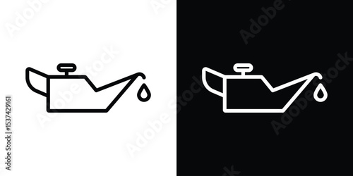 Oil can icon set in line.