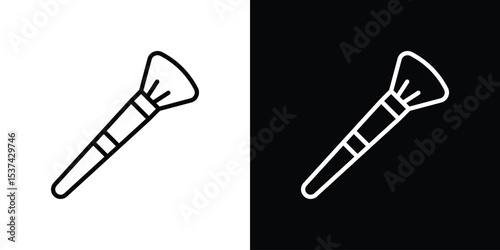Makeup brush icon set in line.