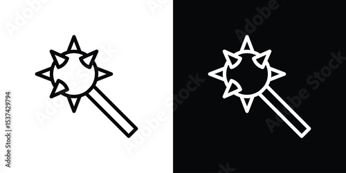 Mace icon set in line.