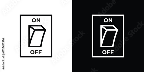 Light switch off icon set in line.