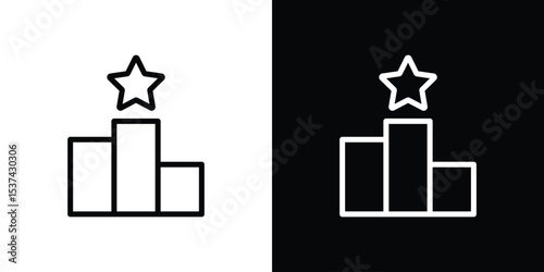 Leaderboard icon set in line.