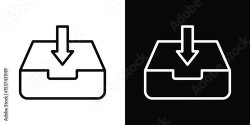 Inbox icon set in line.