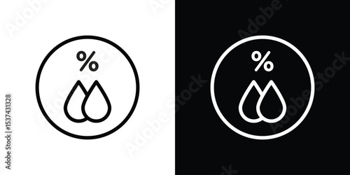 Humidity icon set in line.