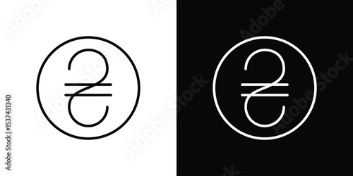 Hryvnia icon set in line.