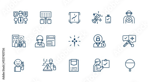 Collection of various business and medical icons representing different concepts and ideas displayed created with generated ai