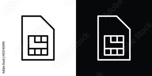Sim card icon set in line.