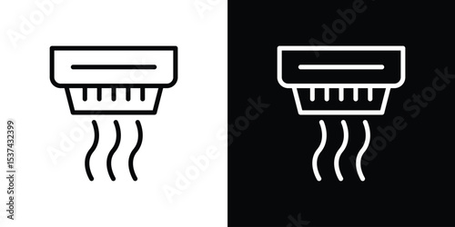Sensor smoke icon set in line.