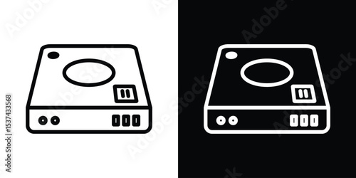 Hard Disk icon set in line.