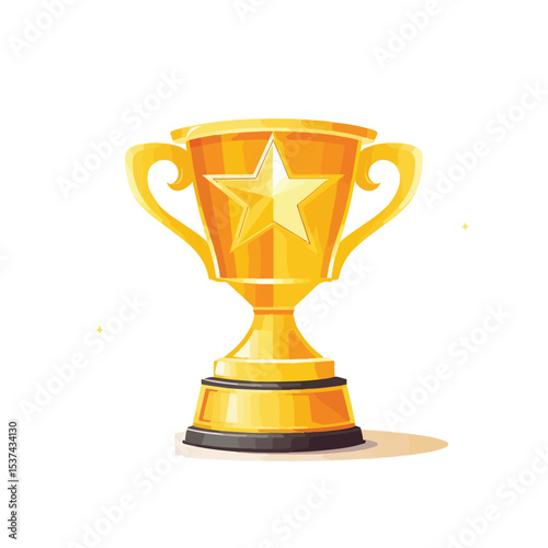 Luxurious Isolated Gold Trophy with Star Design Vector Graphic for Awards and Recognition