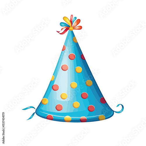 Colorful Birthday Party Hat Vector Illustration for Celebration Designs