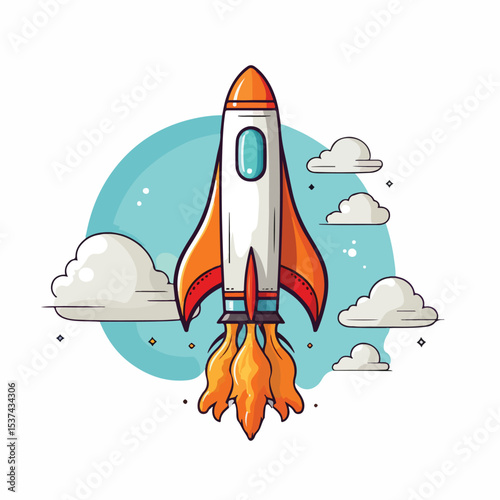 Professional Isolated Rocket Design Vector Illustration for Creative Projects
