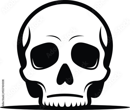 Black And White Skull Graphic Illustration vector
