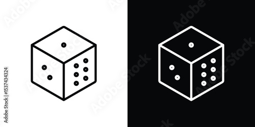 Dice icon set in line.