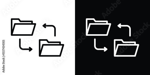 Data transfer icon set in line.