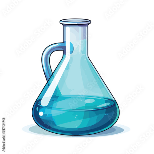 Scientific Laboratory Flask Symbol Vector Illustration Isolated on White Background for Professional Use