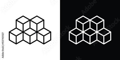 Cubes icon set in line.