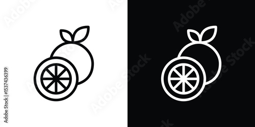 Citrus icon set in line.