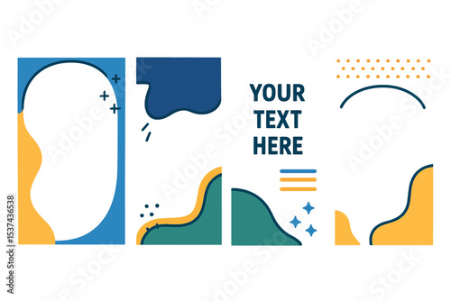 This vector set includes templates for social media stories with designated text areas