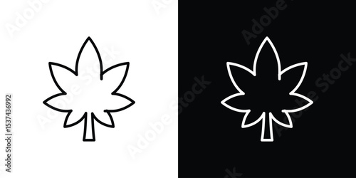 Cannabis icon set in line.