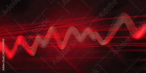 Cardiogram cardiograph oscilloscope screen red illustration background. Line technology chart wave science illustration background.

