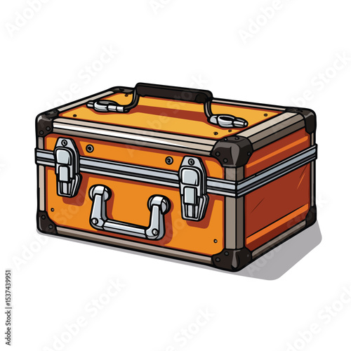 Professional Toolbox Suitcase Cartoon Illustration for Tools Organization and Storage