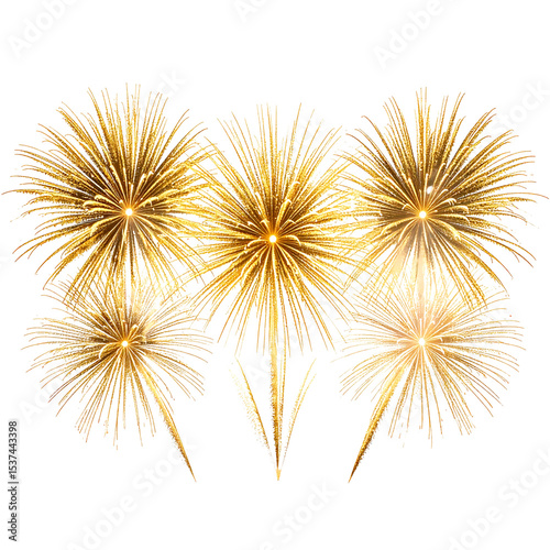 Transparent PNG available Photo of white and golden real fireworks texture overlay, isolated on transparent background, festive celebration, 4th of July holidIndependence day,christ 