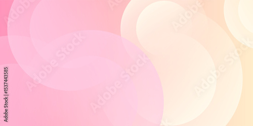 Abstract pastel colorful pink and yellow gradations. Circle effect style geometric abstract background simple