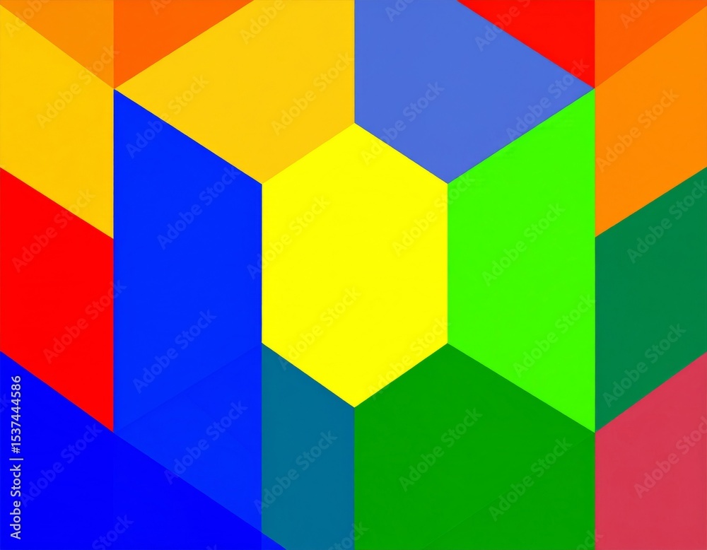 Obraz premium Vibrant Abstract Geometric Pattern with Hexagons