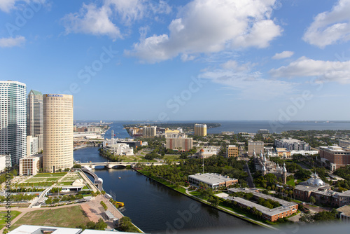 Beautiful view of downtown on a sunny summer day, Top view , Tampa, Florida	