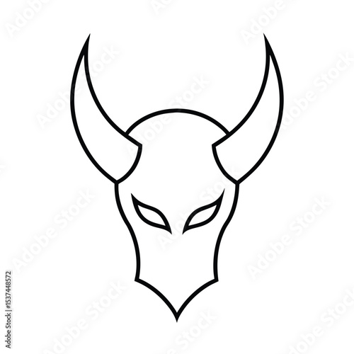 High quality vector illustration of demonic horns perfect for game design fantasy art or logo creation